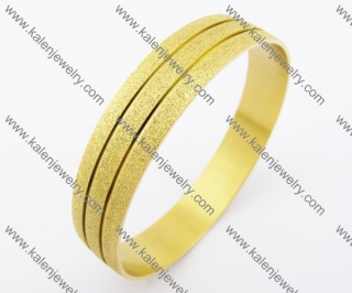 Gold Plating Stainless Steel Frosted Bangles KJB200141