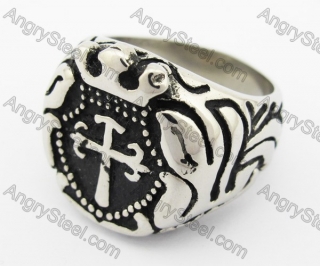 Stainless Steel Vintage Cross Sign Ring KJR330103