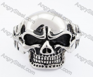 Big & Heavy Stainless Steel Skull Bangle For Men KJB170102