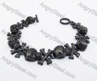 Stainless Steel Black Death Head Skull Bracelet KJB170107