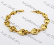 Stainless Steel Gold Skull Bracelet KJB170108