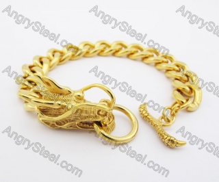 Stainless Steel Gold Dragon Bracelet KJB170110