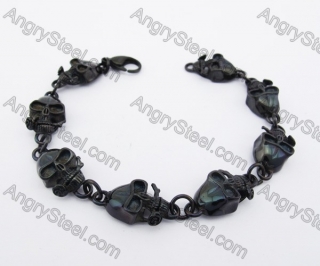 Stainless Steel Black Skull Bracelet KJB170117