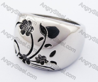 Smooth Stainless Steel Flower Ring KJR370069