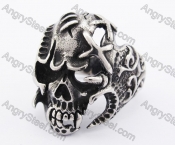 Stainless Steel Skull Ring KJR370076