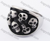 Stainless Steel Death Heads Skull Ring KJR370077