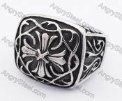 Vintage Stainless Steel Cross Sign Ring KJR370080