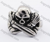 Stainless Steel Skull Ring KJR370084