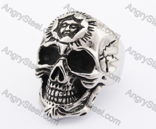 Stainless Steel Skull Ring KJR370086