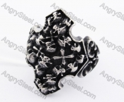 Stainless Steel Skull Cross Ring KJR370116