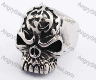 Stainless Steel Skull Ring KJR370119