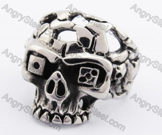 Stainless Steel Dice Eyes Skull Ring KJR370120