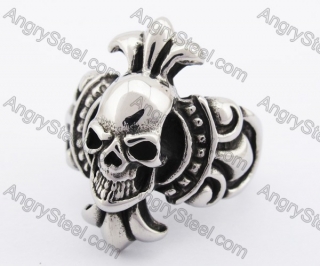 Stainless Steel Skull Ring KJR370123