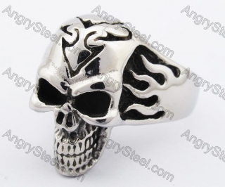 Stainless Steel Skull Ring KJR370127