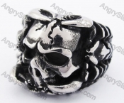 Stainless Steel Skull Ring KJR370129