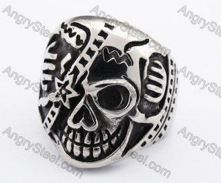 Stainless Steel Skull Ring KJR370130