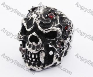 Stainless Steel Skull Ring KJR370134