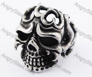 Stainless Steel Skull Ring KJR370135