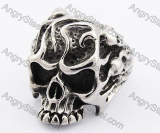 Stainless Steel Skull Ring KJR370136