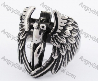 Stainless Steel Angel Ring KJR370104