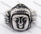 Stainless Steel Buddha Ring KJR370113