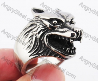 Stainless Steel Wolf Ring KJR370114