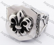 Big Stainless Steel Fleur De Lis Ring KJR370128