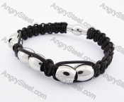 Stainless Steel Leather Bracelet  KJB030141