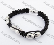 Stainless Steel Leather Bracelet  KJB030142