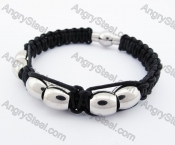 Stainless Steel Leather Bracelet  KJB030144