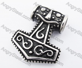 Big & Heavy Stainless Steel Thor' Hammer Pendant KJP170256