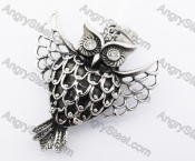 Stainless Steel Stone Eyes Wings Flying Owl Pendant KJP170271