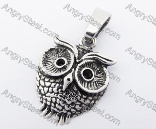 Stainless Steel Obese Owl Pendant KJP170277