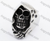 Stainless Steel Death Messager Skull Ring KJR170027