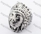 Stainless Steel Indian Chief Ring KJR170004