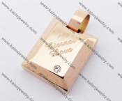 Rose Gold Stainless Steel Rhinestone Square Pendant KJP051171