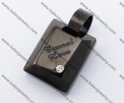 Stainless Steel Rhinestone Black Plating Square Pendant KJP051174