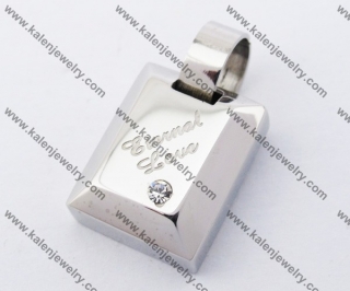 Stainless Steel Inlay Rhinestone Square Pendant KJP051177