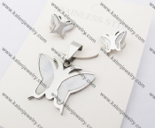 Pendant & Earrings Steel Jewelry Set KJS050053