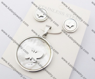 Pendant & Earrings Steel Jewelry Set KJS050057