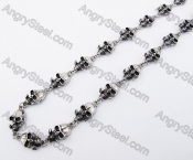 13mm Wide Biting Roses Skull Necklace KJN170022