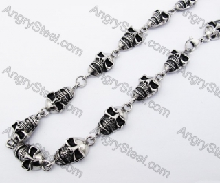 17mm Wide Skull Necklace KJN170024