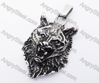 Stainless Steel Wolf Head Pendant KJP170289