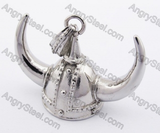 Stainless Steel Norwegian Medieval Viking Horns Cap Pendant KJP170293