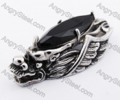 Stainless Steel Black Stone Dragon Head Pendant KJP170297