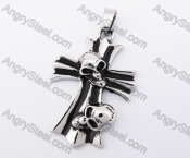 Stainless Steel Skull Cross Pendant KJP170301