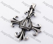 Stainless Steel Crown Cross Pendant KJP170306