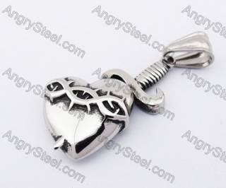 Stainless Steel Sword Through The Heart Pendant KJP170322