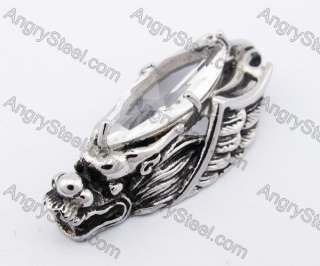 Stainless Steel Inlay Stone Dragon Head Pendant KJP170353