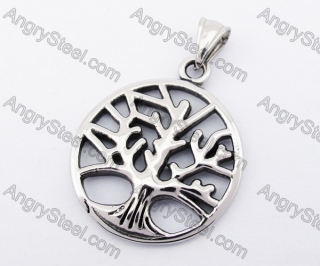 Stainless Steel Oak Tree Pendant KJP170356